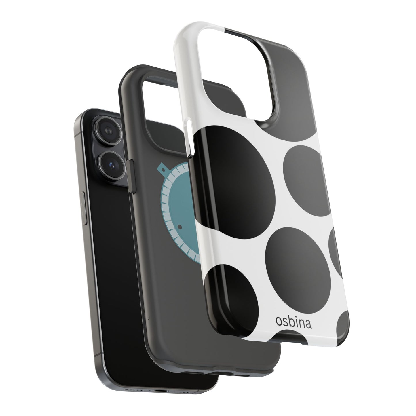 osbina | MagSafe compatible for iPhone | The Noir Bubbles Phone Case | Modern Muse Collection