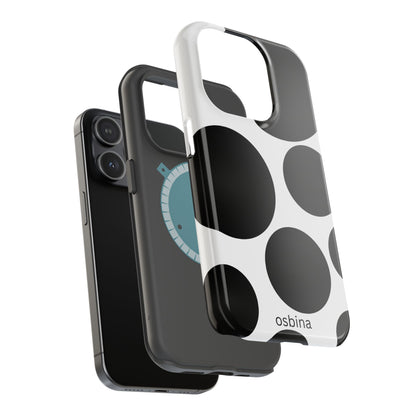 osbina | MagSafe compatible for iPhone | The Noir Bubbles Phone Case | Modern Muse Collection