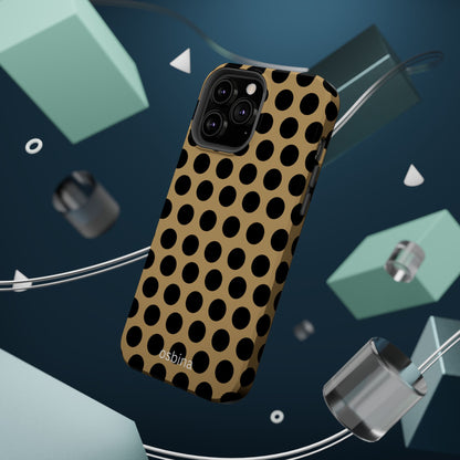 osbina | MagSafe compatible for iPhone | Camel Noir Dots Phone Case | Modern Muse Collection