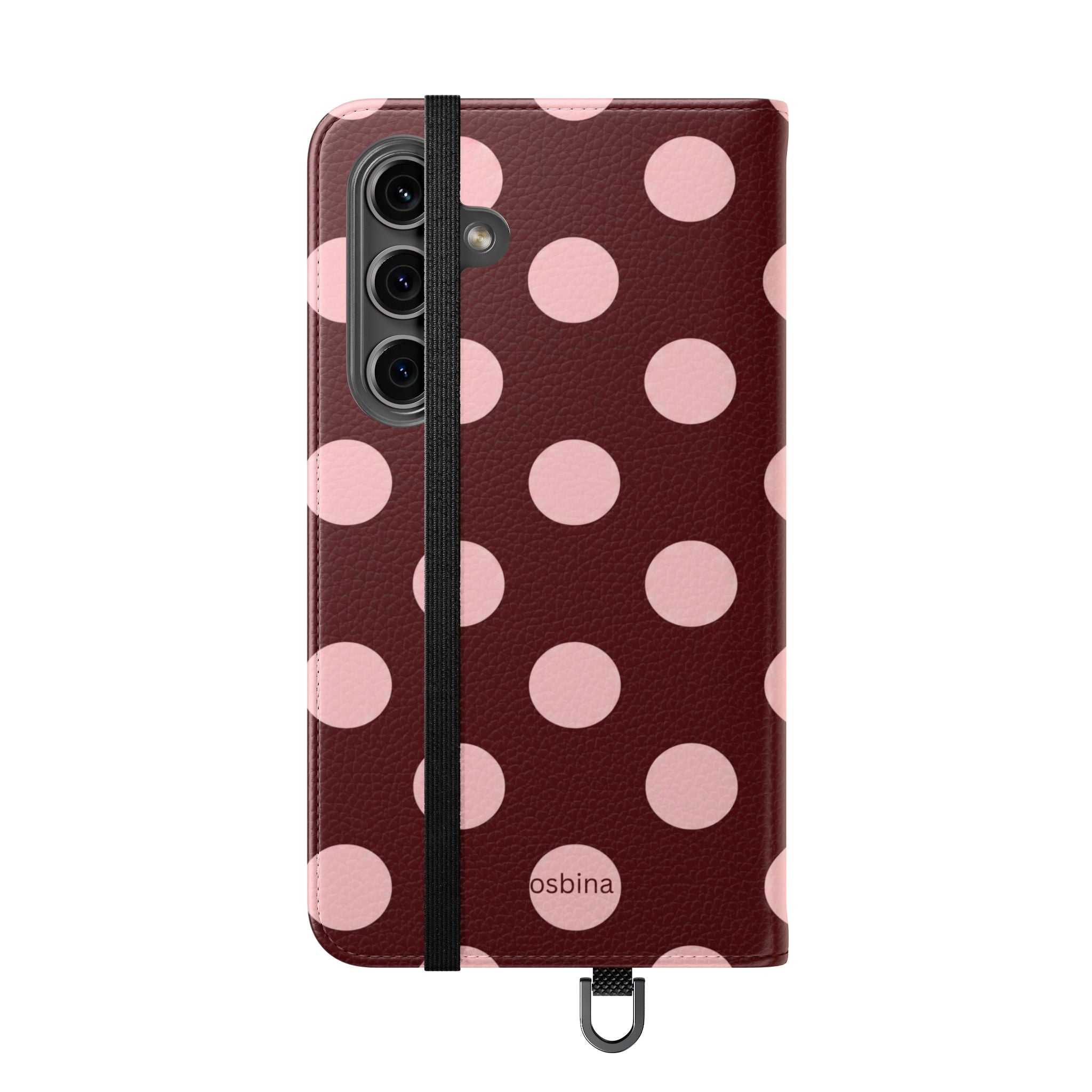 osbina | Wallet Flip Case for iPhone & Samsung | Oxblood Dot