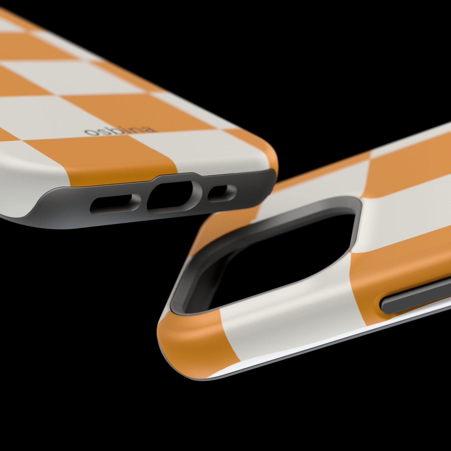 osbina | MagSafe Compatible for iPhone | Check You Out — The Orange + White Check Case | The Season Collective