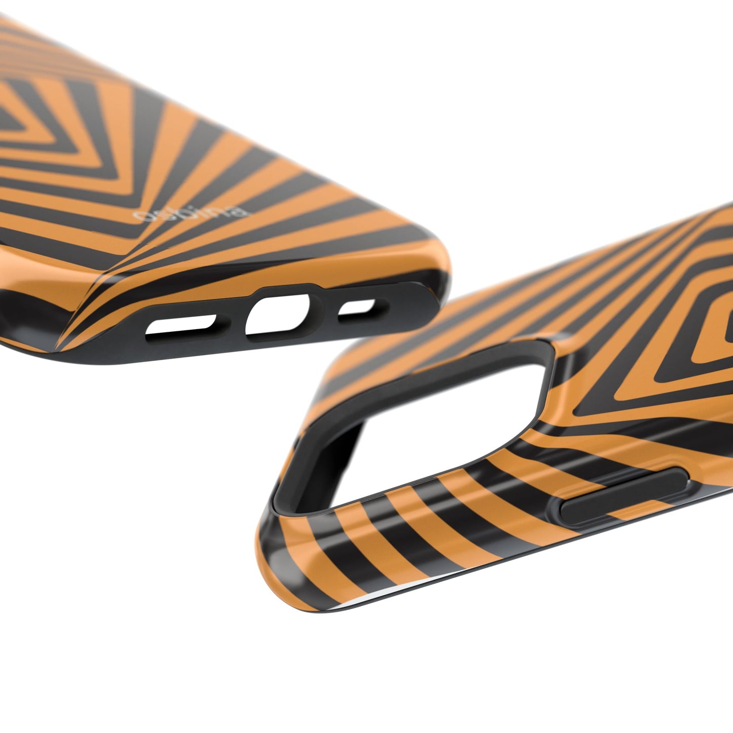 osbina | MagSafe Compatible for iPhone | Step Into the Zone — The Orange + Black Spiral Case | The Season Collective