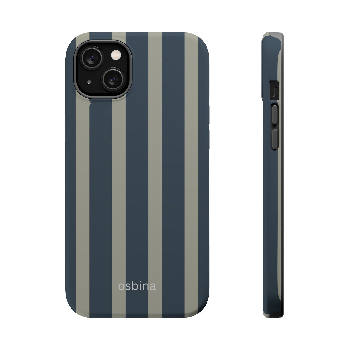 osbina | MagSafe compatible for iPhone | Grayhaven Navy & Gray Sophisticated Phone Case | Modern Muse Collection