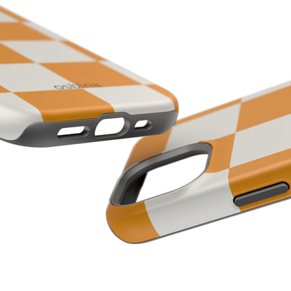 osbina | MagSafe Compatible for iPhone | Check You Out — The Orange + White Check Case | The Season Collective