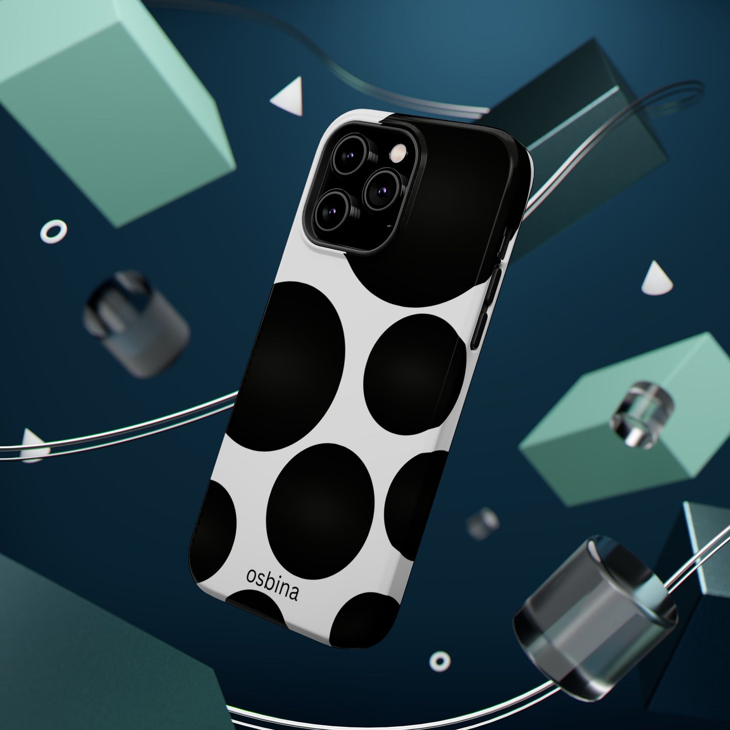 osbina | MagSafe compatible for iPhone | The Noir Bubbles Phone Case | Modern Muse Collection