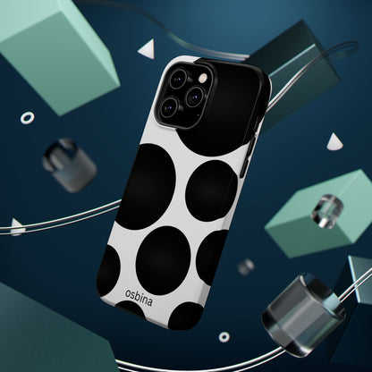 osbina | MagSafe compatible for iPhone | The Noir Bubbles Phone Case | Modern Muse Collection