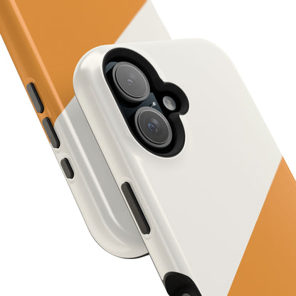 osbina | MagSafe Compatible for iPhone | Divide & Conquer — The Orange + White Split Diagonal Case | The Season Collective