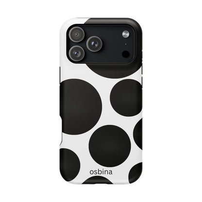 osbina | MagSafe compatible for iPhone | The Noir Bubbles Phone Case | Modern Muse Collection