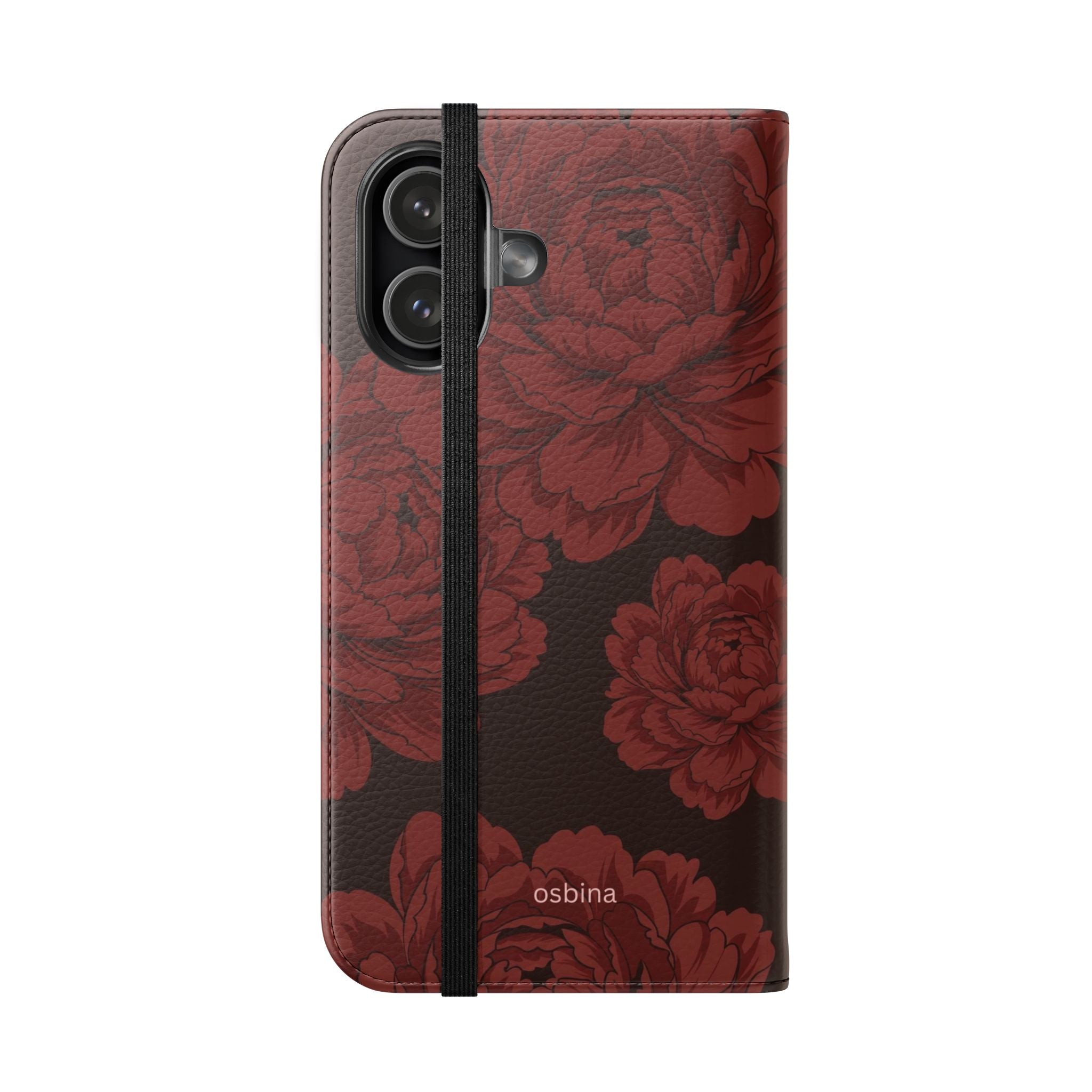 osbina | Wallet Flip Case for iPhone & Samsung | Oxblood Peony