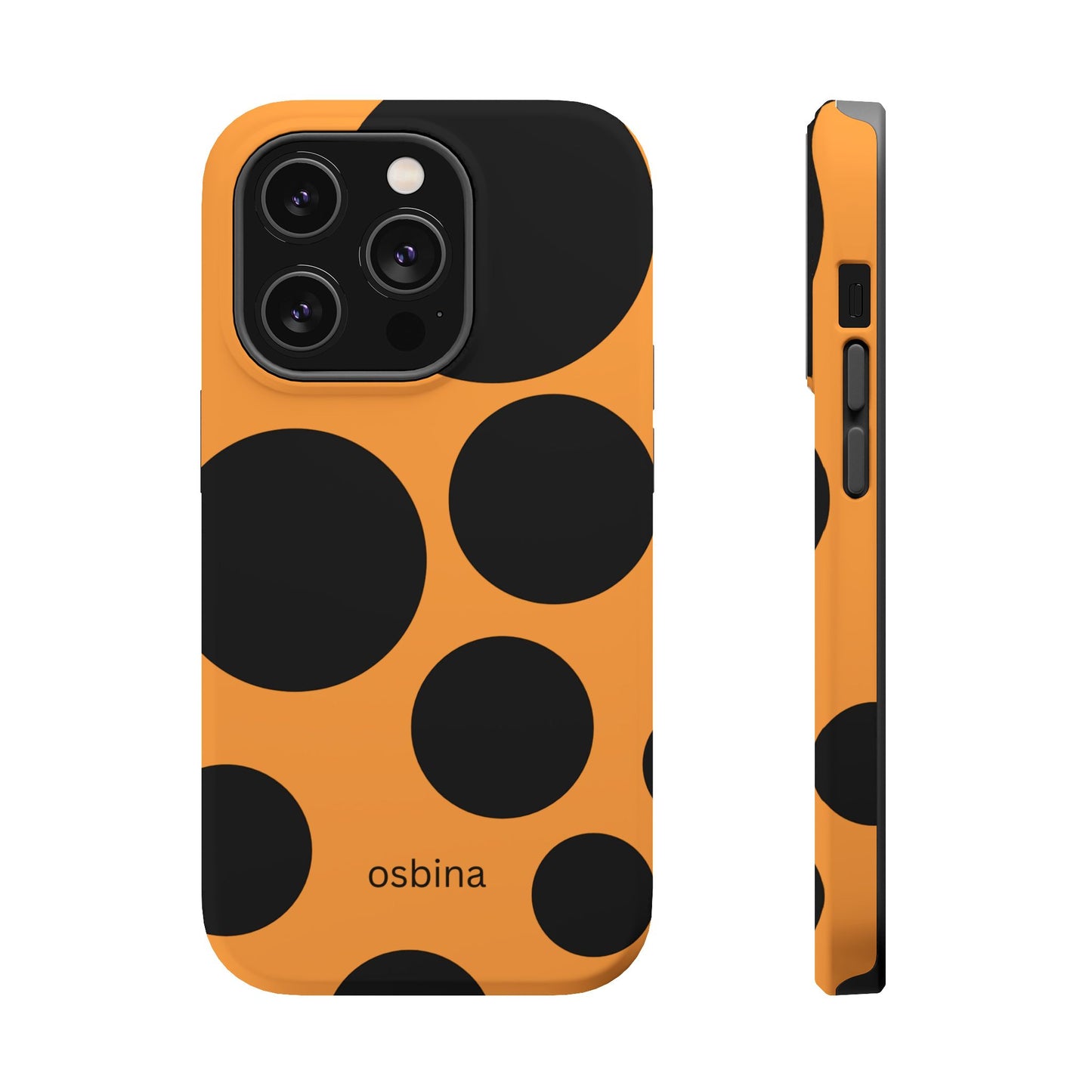 osbina | MagSafe Compatible for iPhone | The Bubble Statement Case in Orange + Black | The Season Collective