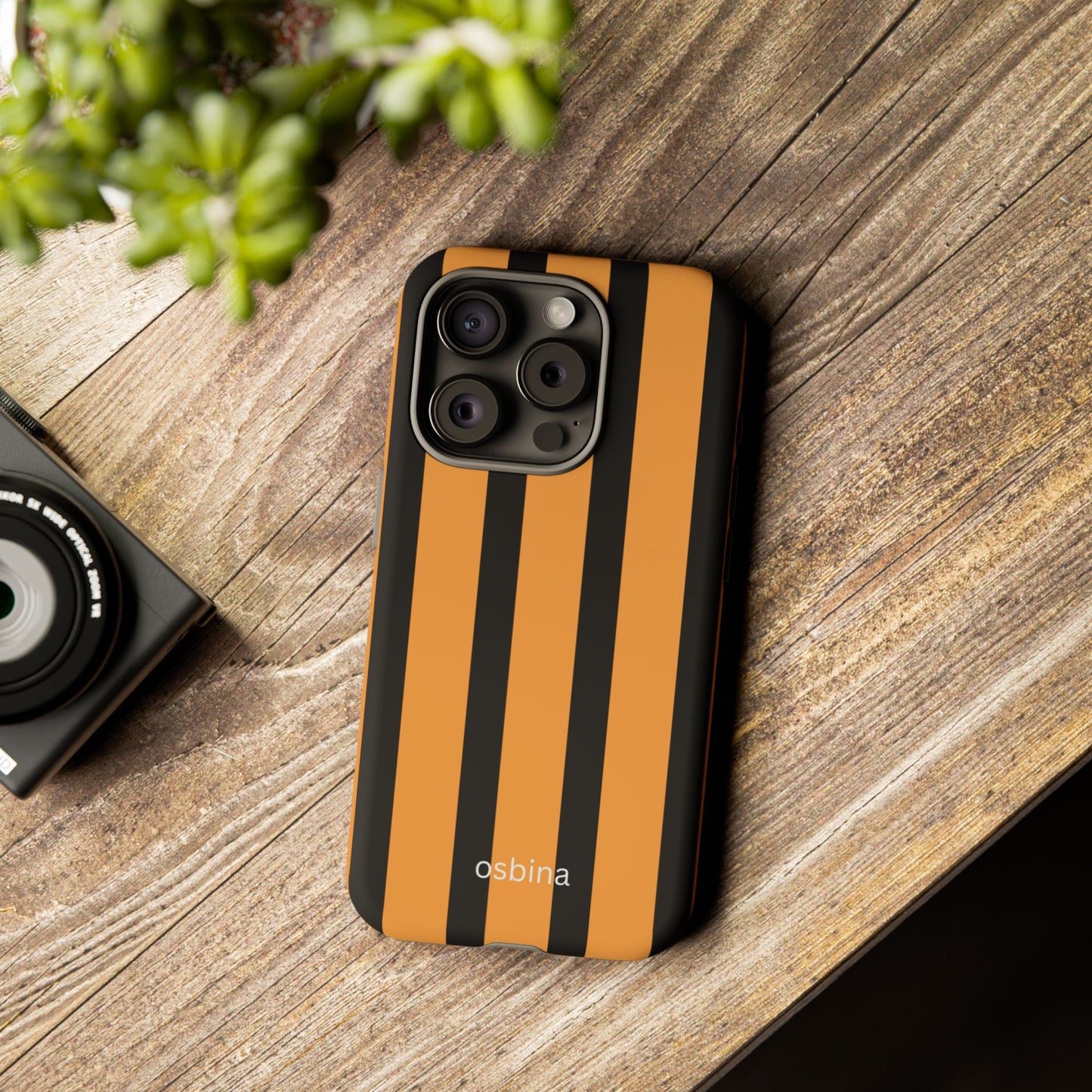 osbina | The Statement Stripe Case in Black + Orange | The Season Collective