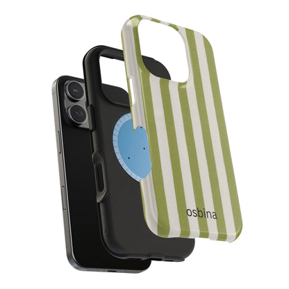 osbina | MagSafe for iPhone | Verde Stripe Designer Case