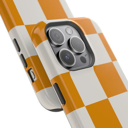 osbina | MagSafe Compatible for iPhone | Check You Out — The Orange + White Check Case | The Season Collective