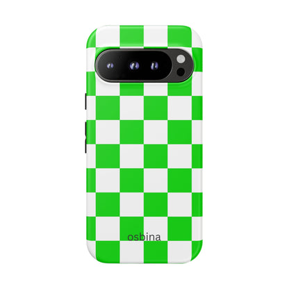 osbina | Neon Verdi Checks Phone Case | Color Edit Collection