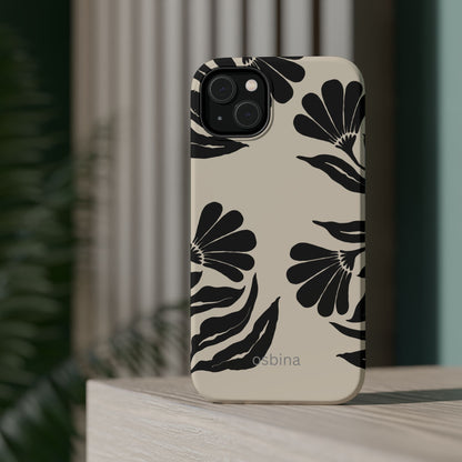osbina | MagSafe compatible for iPhone | Obsidian Bloom Flower Phone Case | Modern Muse Collection