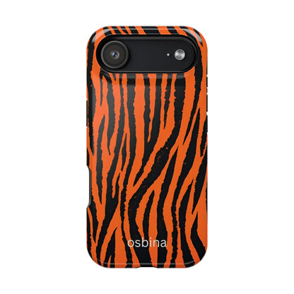 osbina | MagSafe Compatible for iPhone | Tiger, But Make It Chic — The Bengal Stripe Case in Orange + Black | The Season Collective