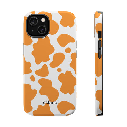 osbina | MagSafe Compatible for iPhone | Holy Cow, It’s Chic — The Orange Cow Print Case | The Season Collective