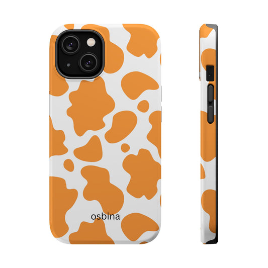 osbina | MagSafe Compatible for iPhone | Holy Cow, It’s Chic — The Orange Cow Print Case | The Season Collective