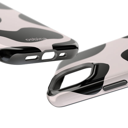 osbina | MagSafe compatible for iPhone | Prairie Chic Pink & Black Cow Print Phone Case | Modern Muse Collection