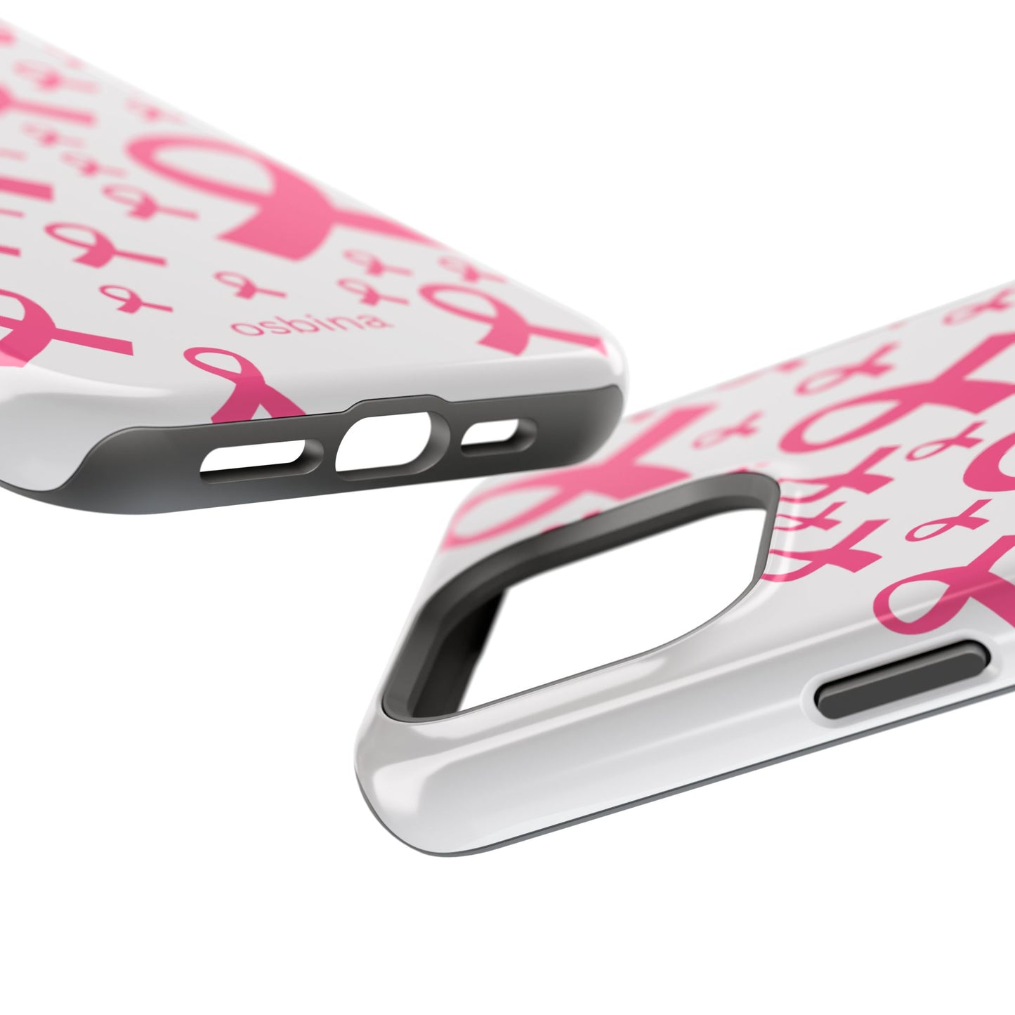 osbina |  MagSafe compatible for iPhone | Limited Edition Strength in Ribbons Case in Light Pink + Soft Pink + Hot Pink | The Pink October Collection | Inspired By