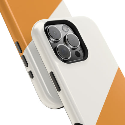 osbina | MagSafe Compatible for iPhone | Divide & Conquer — The Orange + White Split Diagonal Case | The Season Collective