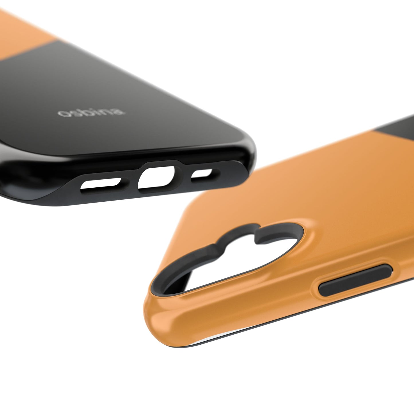 osbina | MagSafe Compatible for iPhone | Bold Moves Only — The Orange + Black Split Diagonal Case | The Season Collective