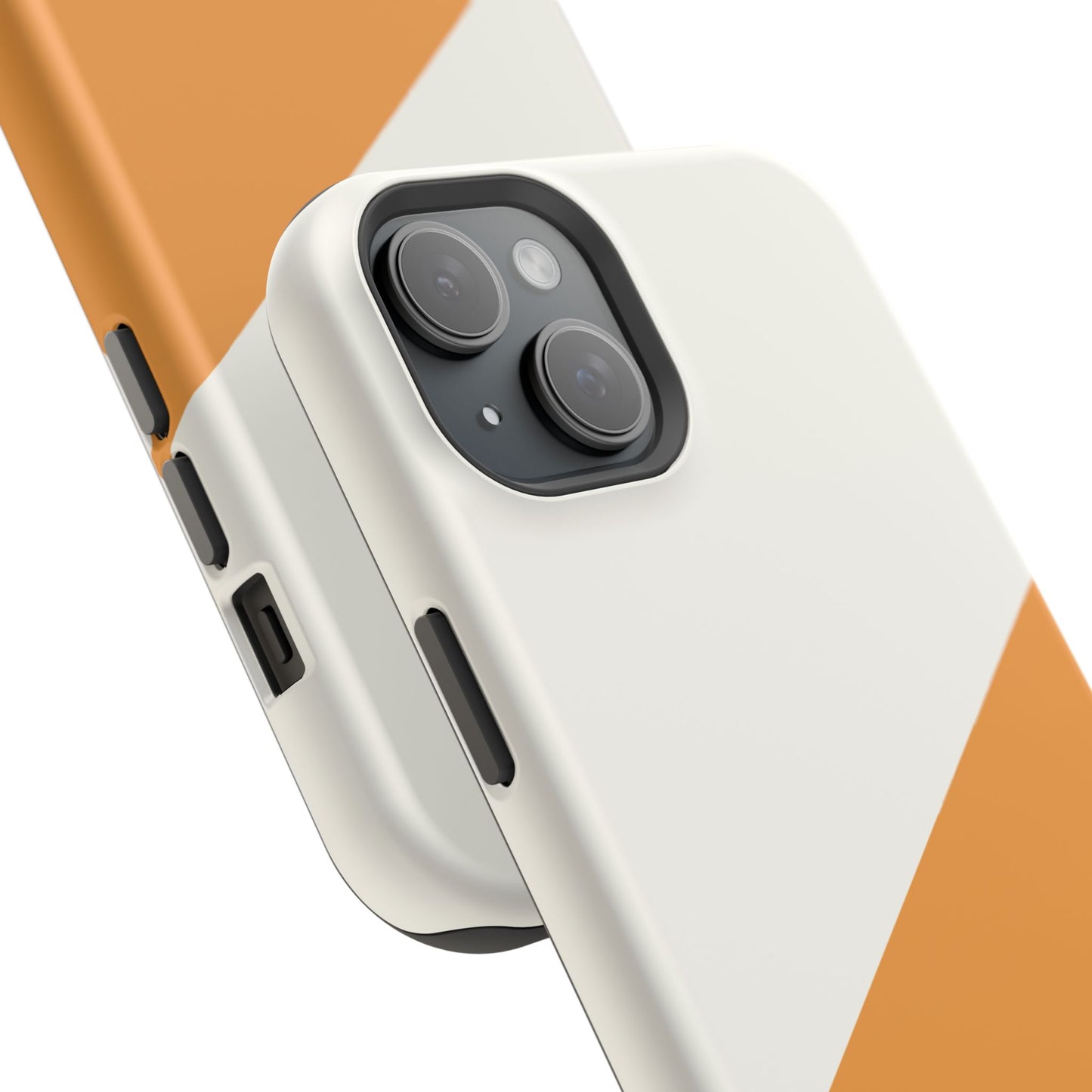 osbina | MagSafe Compatible for iPhone | Divide & Conquer — The Orange + White Split Diagonal Case | The Season Collective
