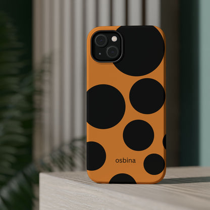 osbina | MagSafe Compatible for iPhone | The Bubble Statement Case in Orange + Black | The Season Collective