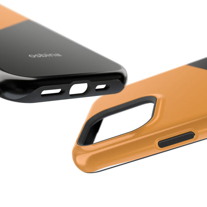osbina | MagSafe Compatible for iPhone | Bold Moves Only — The Orange + Black Split Diagonal Case | The Season Collective