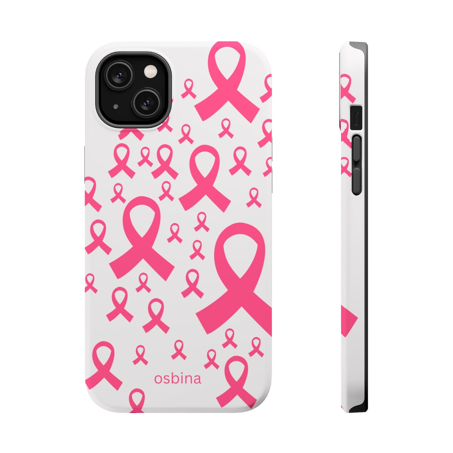 osbina |  MagSafe compatible for iPhone | Limited Edition Strength in Ribbons Case in Light Pink + Soft Pink + Hot Pink | The Pink October Collection | Inspired By