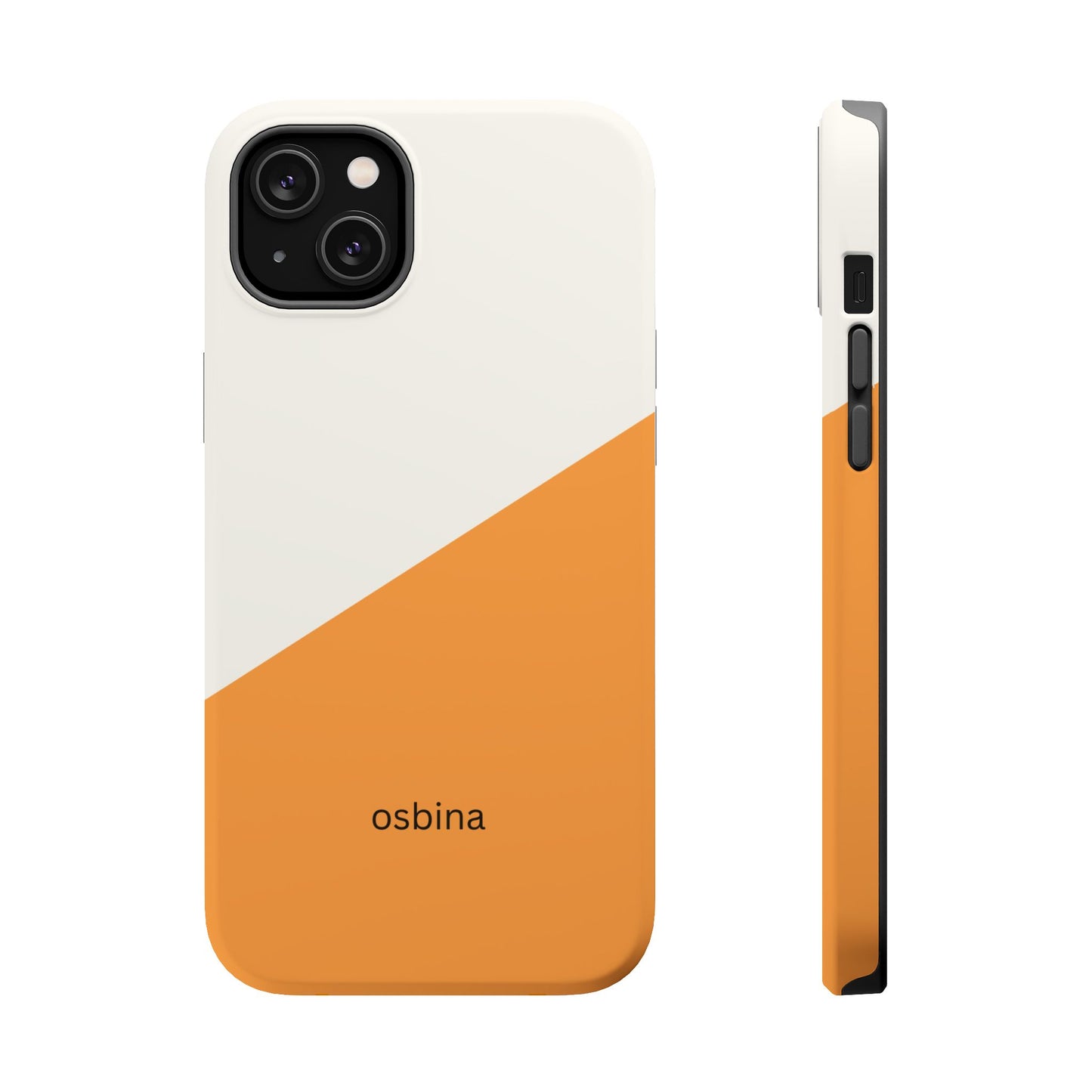 osbina | MagSafe Compatible for iPhone | Divide & Conquer — The Orange + White Split Diagonal Case | The Season Collective