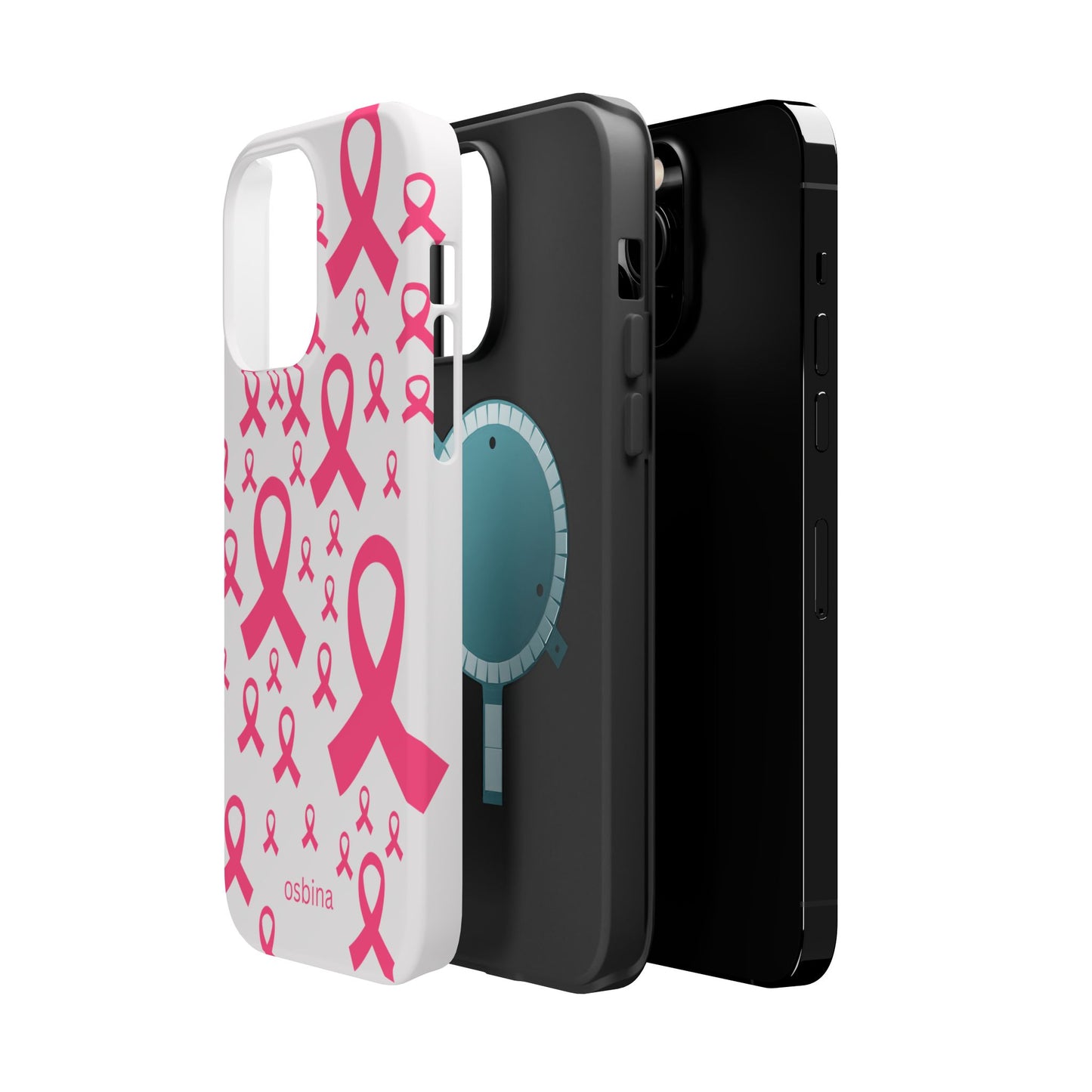 osbina |  MagSafe compatible for iPhone | Limited Edition Strength in Ribbons Case in Light Pink + Soft Pink + Hot Pink | The Pink October Collection | Inspired By