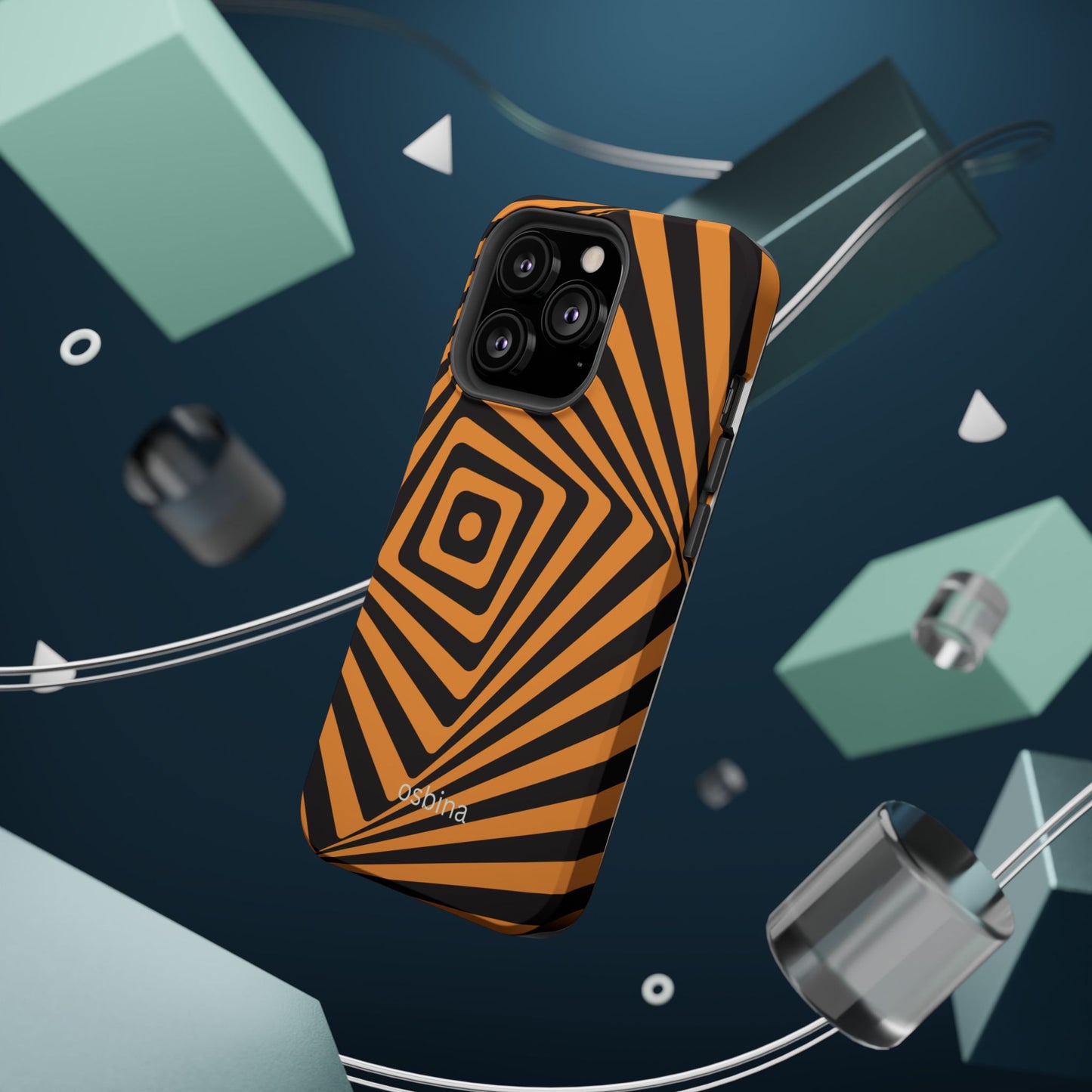 osbina | MagSafe Compatible for iPhone | Step Into the Zone — The Orange + Black Spiral Case | The Season Collective