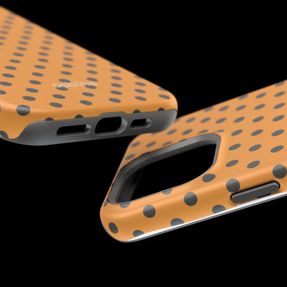 osbina | MagSafe Compatible for iPhone | Spot On Chic — The Orange + Black Polka Dot Case | The Season Collective