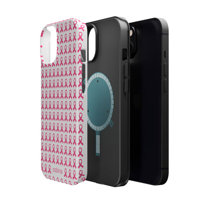 osbina |  MagSafe compatible for iPhone | Limited Edition The Side By Side Pink Ribbons Case in Light Pink + Soft Pink + Hot Pink | The Pink October Collection | Inspired By