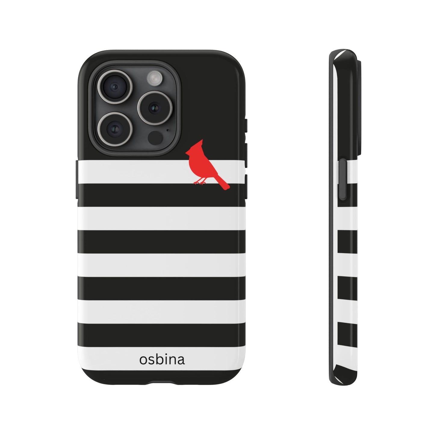 osbina | Redbird Edition Thinking of You Phone Case Black & White Stripe | Inspired By Collection