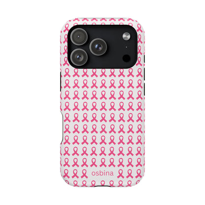 osbina |  MagSafe compatible for iPhone | Limited Edition The Side By Side Pink Ribbons Case in Light Pink + Soft Pink + Hot Pink | The Pink October Collection | Inspired By