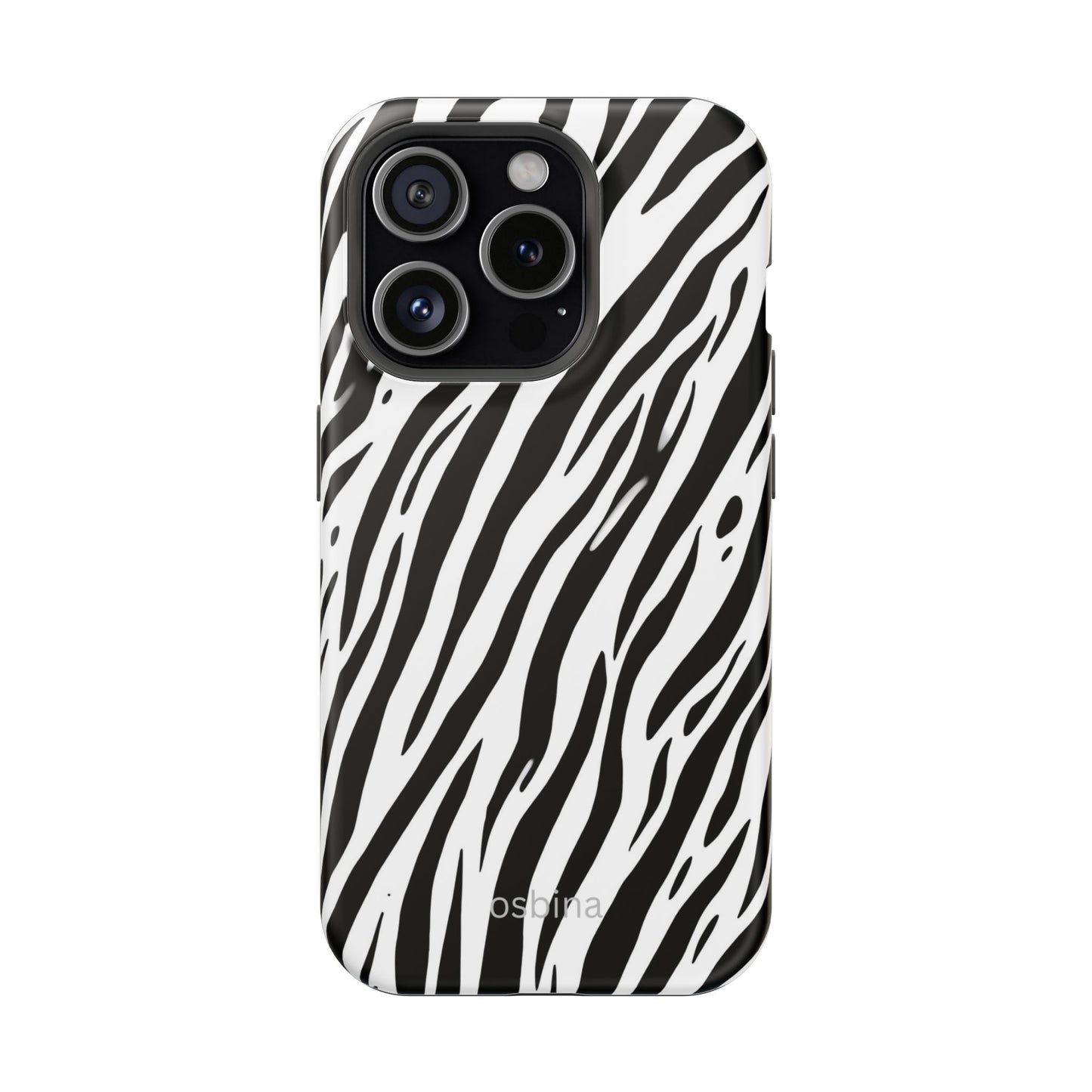 osbina | MagSafe Compatible for iPhone | The Bengal Bold Stripe Case in White + Black | The Season Collective