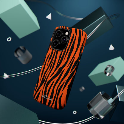 osbina | MagSafe Compatible for iPhone | Tiger, But Make It Chic — The Bengal Stripe Case in Orange + Black | The Season Collective
