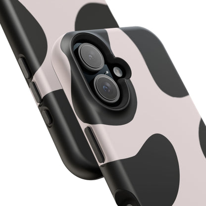 osbina | MagSafe compatible for iPhone | Prairie Chic Pink & Black Cow Print Phone Case | Modern Muse Collection