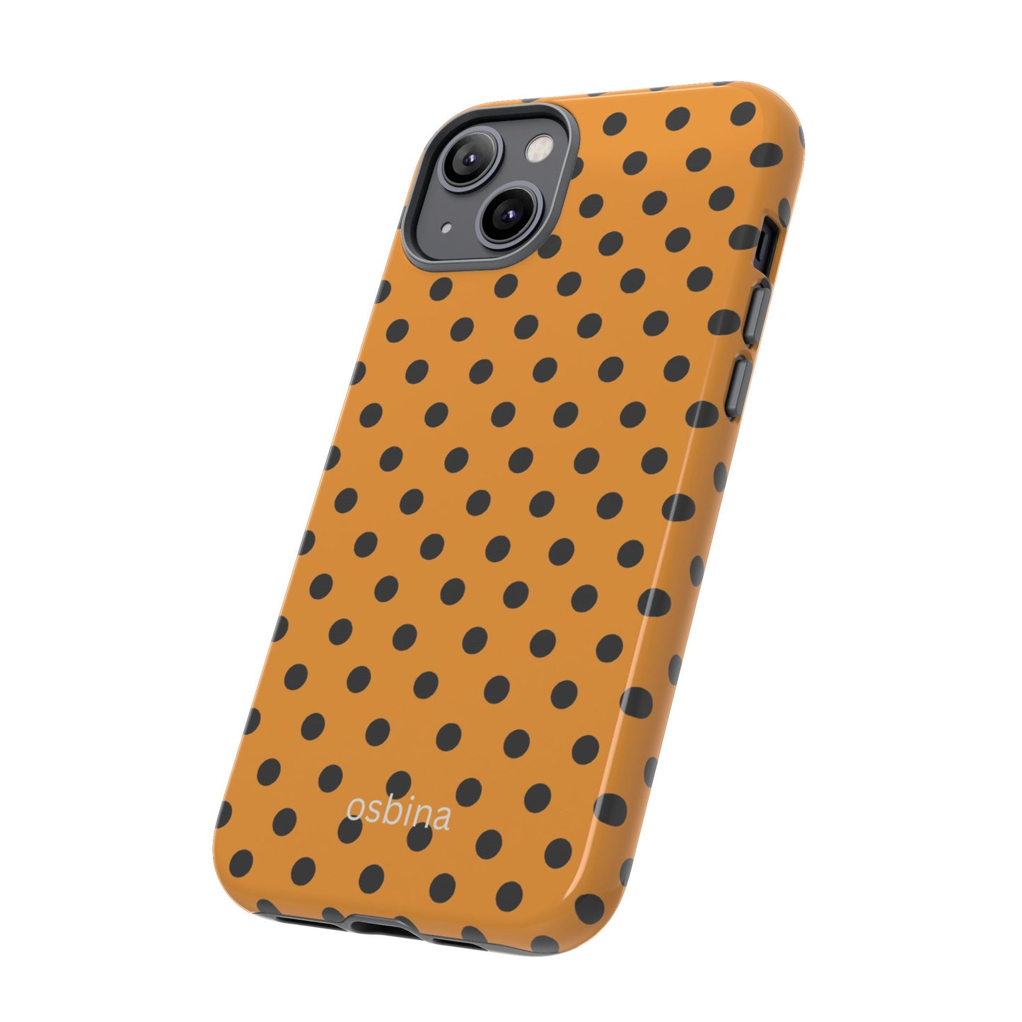 osbina | Spot On Chic — The Orange + Black Polka Dot Case | The Season Collective