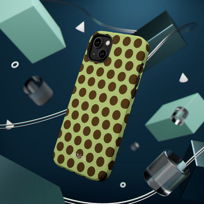 osbina | MagSafe compatible for iPhone | Chartreuse Cocoa Dots Phone Case | Color Edit Collection