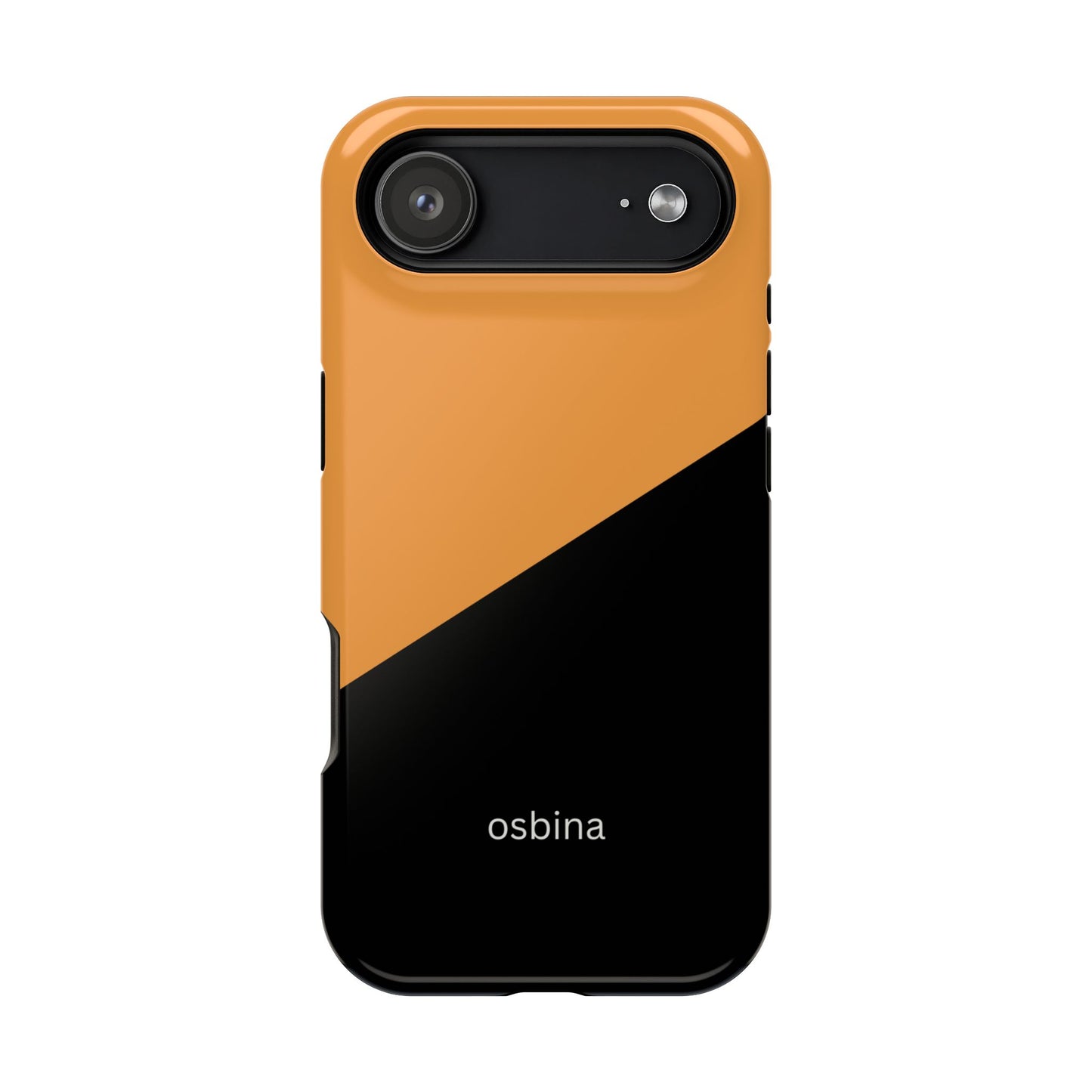 osbina | MagSafe Compatible for iPhone | Bold Moves Only — The Orange + Black Split Diagonal Case | The Season Collective
