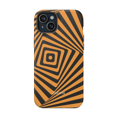 osbina | MagSafe Compatible for iPhone | Step Into the Zone — The Orange + Black Spiral Case | The Season Collective