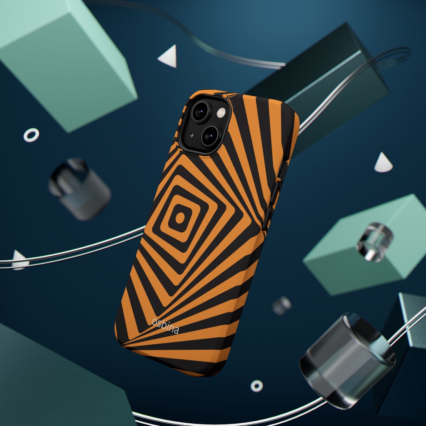 osbina | MagSafe Compatible for iPhone | Step Into the Zone — The Orange + Black Spiral Case | The Season Collective
