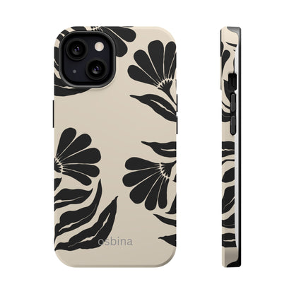 osbina | MagSafe compatible for iPhone | Obsidian Bloom Flower Phone Case | Modern Muse Collection