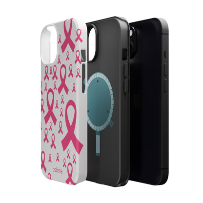 osbina |  MagSafe compatible for iPhone | Limited Edition Strength in Ribbons Case in Light Pink + Soft Pink + Hot Pink | The Pink October Collection | Inspired By