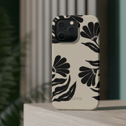 osbina | MagSafe compatible for iPhone | Obsidian Bloom Flower Phone Case | Modern Muse Collection