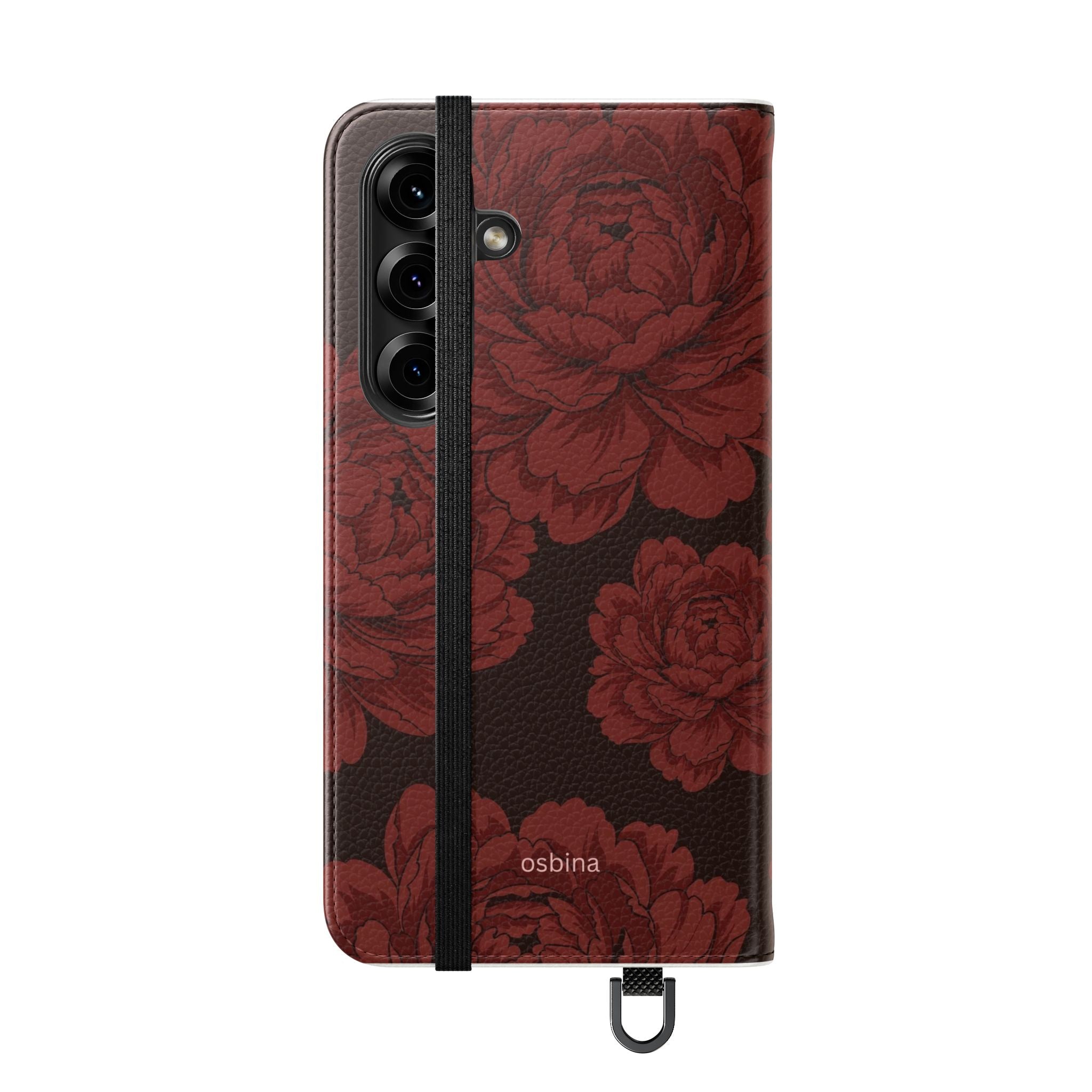 osbina | Wallet Flip Case for iPhone & Samsung | Oxblood Peony