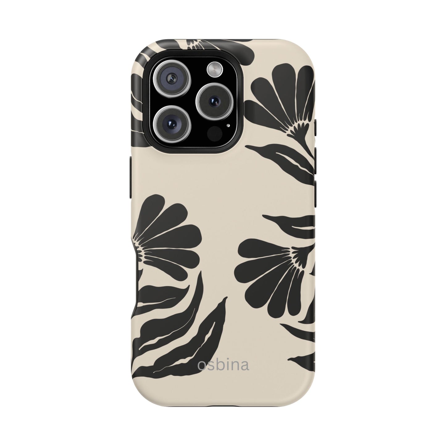 osbina | MagSafe compatible for iPhone | Obsidian Bloom Flower Phone Case | Modern Muse Collection